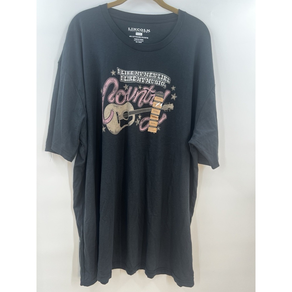 3X XXL Black T-shirt Like My Men Like My Music Country Guitar
